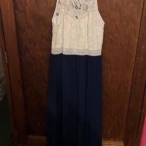 Navy blue overlay romper